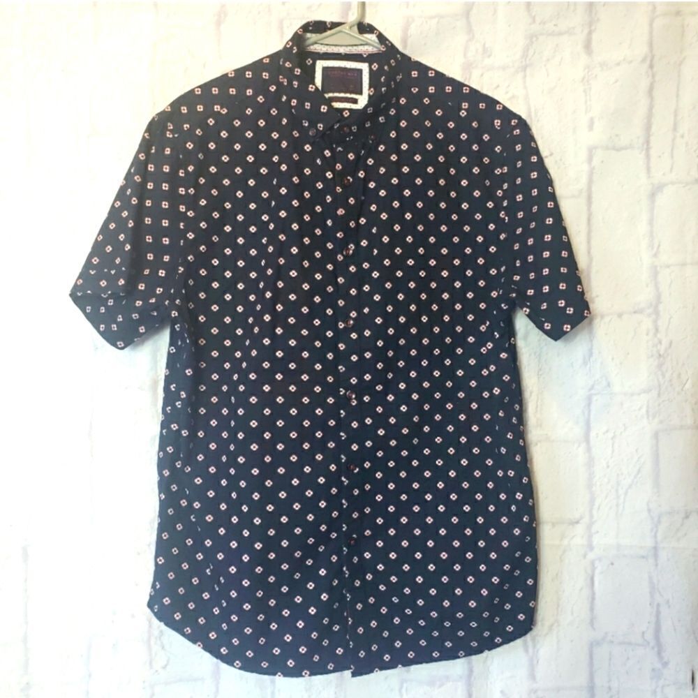CACTUS MAN BY RICKY SINGH Nautical Print Slim Fit Button-Down Shirt Large